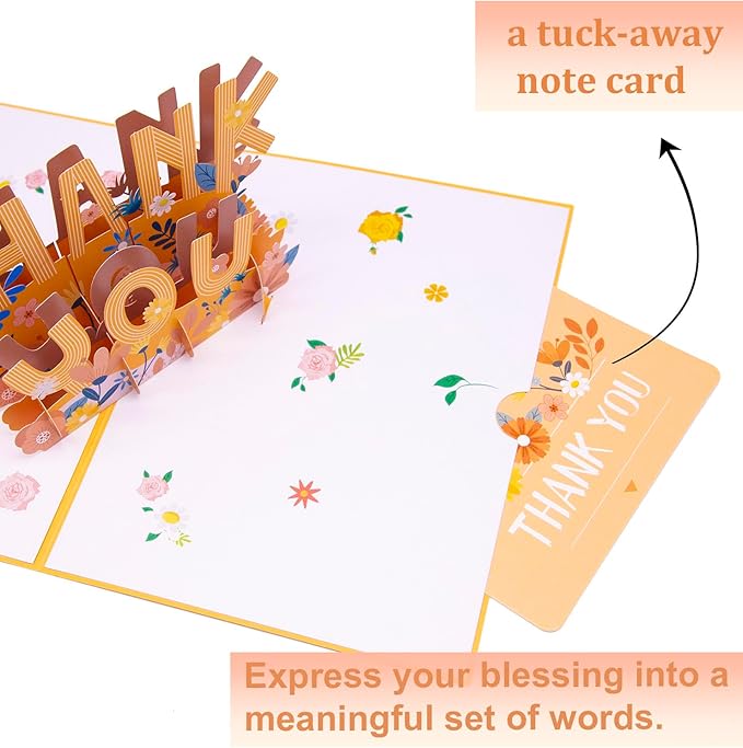 Thank You Pop Up Card, 3D Popup Thank You Gift Cards, Teacher Appreciation Card Thanks Giving Card for Parents, Friends, Colleague, Doctor