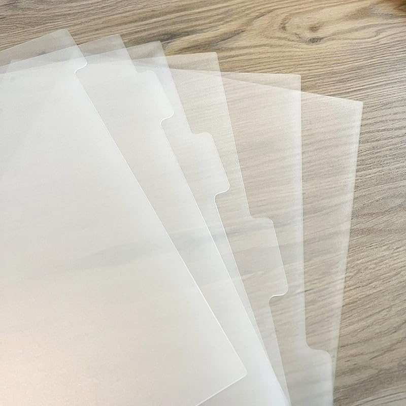 6 Clear Blank Binder Dividers for Discbound Planners Semi-Transparent Junior, (8-Disc Half Letter (5.5 x 8.5 in))