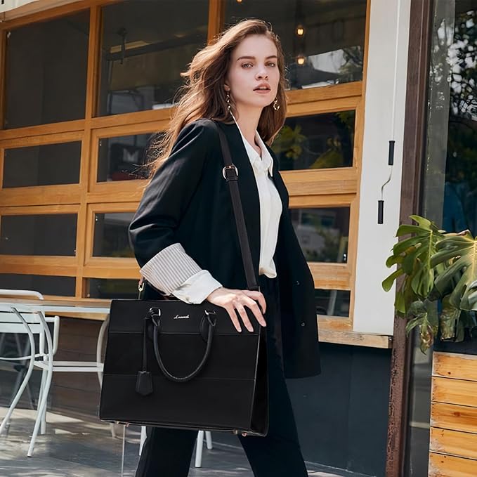 LOVEVOOK Laptop Tote Bag for Women, Work Totes Business Office Computer Briefcase with Clutch Purse