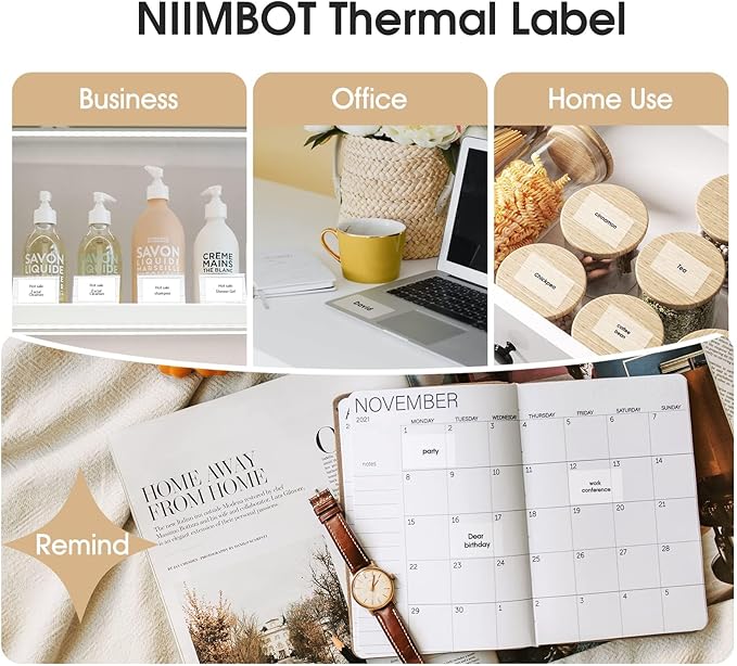 NIIMBOT Labels, 2'' x 3.15'' (50x80mm) Thermal Sticker Label, Waterproof Price/Memo Labels for NIIMBOT B1/B21/B3S/K3 Label Printer, 1 Roll of 95 Self-Adhesive Thermal Labels (Clear)
