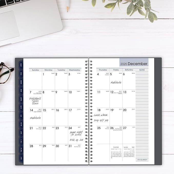 AT-A-GLANCE 2025 Planner, Weekly & Monthly, 5" x 8", Small, DayMinder, Gray (GC2000725)
