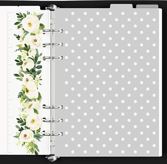 Discagenda Rosa Blanca Today Marker Ruler and Dividers Set for Planner Personal Organizer, Ringbound A5 (5.8x8.3in)