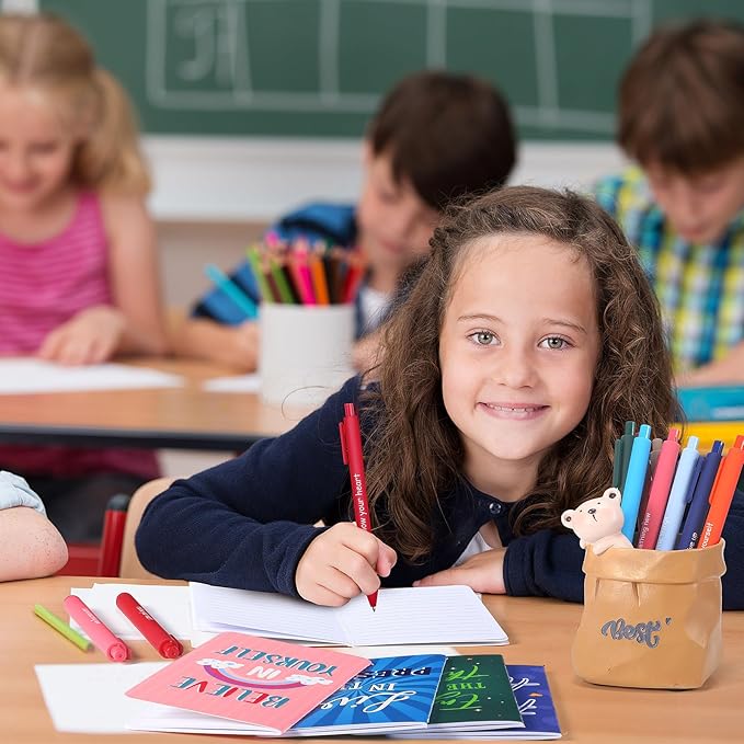 Funrous 32 Pcs Motivational Quote Pens Inspirational Notepads Mini Journal with Ballpoint Pen Small Notebooks Gift Set for Men Women Coworkers, Adult Party Favors Prizes Gift Bulk(Vibrant)