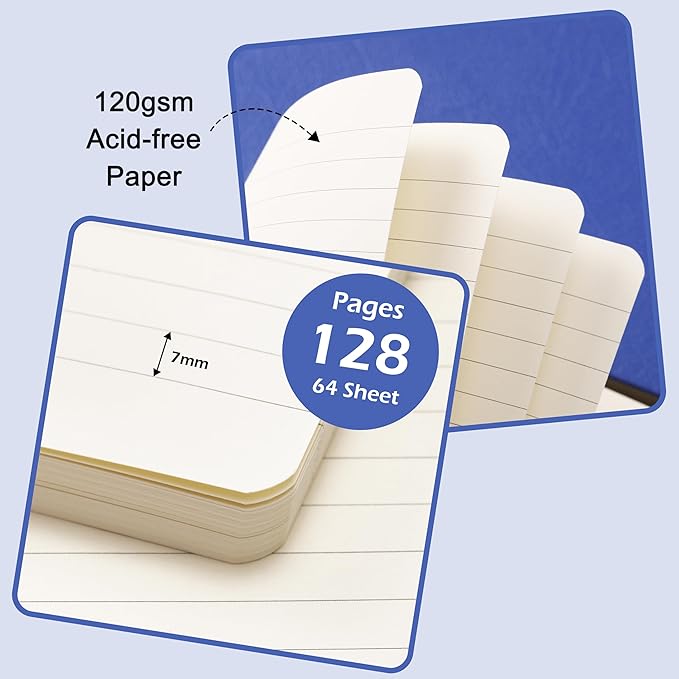 Ruled Notebook/Journal - Classic Lined Journal/Notebook, 5.3'' x 8.26'', Hardcover with Thick Paper, Banded + Pen Holder +Inner Pocket - Violet