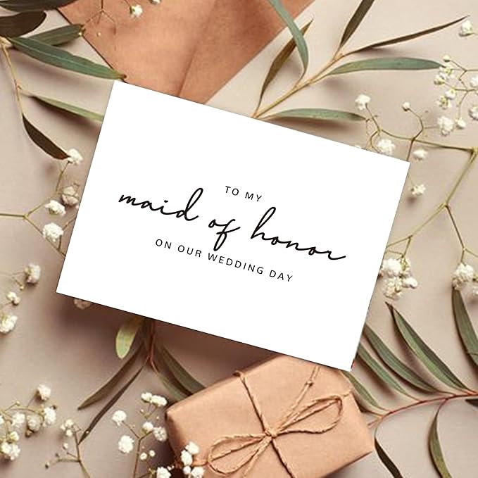 Maid of Honor Proposal Gifts for Wedding Day, To My Maid of Honor On Our Wedding Day Cards.（Maid of Honor B）