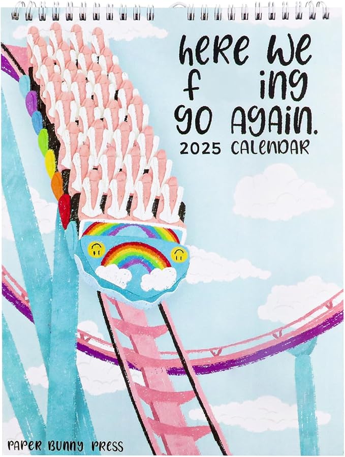 Here We Go Again 2025 Calendar, Fun Here We Go Again Calendar, Hanging Month Hanging Calendar, Match Your Witty Personality, Novelty Planning Wall Calendar Note Pads for Home Office
