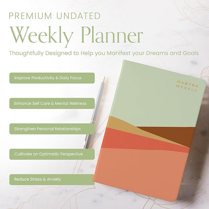 2025 Planner, Daily Journal & Gratitude Journal All-In-One with To Do List, Self Care Prompts & Habit Tracker - 7 x 10 - Morning