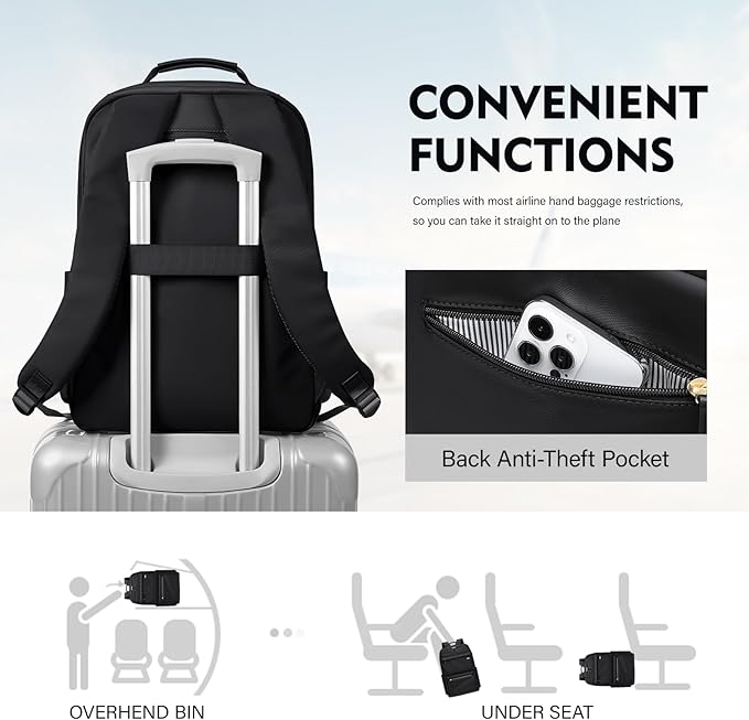 Laptop Backpack Work Bag: Fashion Travel Backpack for Women Fits 15.6 Inch Laptop Water Resistant Computer Backpack for College Teacher Nurse Business Large Capacity Casual Daypack