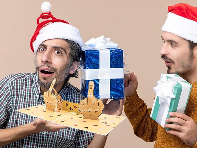 Funny 3D Middle Finger Pop Up Card, Naught Joking Greeting Card- Prank Gift, Gag Gift, Offensive Humor, for Friend, Birthday, Just Because, Get Well Soon