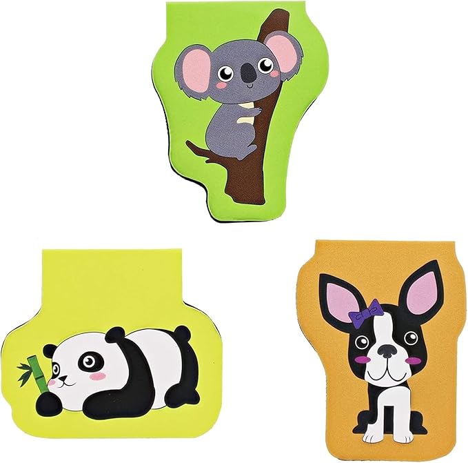 Bright Creations 50-Pack Mini Assorted Colorful Animal Magnetic Bookmarks, Bulk Magnet Set, Page Clip Markers for Kids, Reading, Bookclub, School Book Fairs (10 Designs, 1.7x1.7 in)