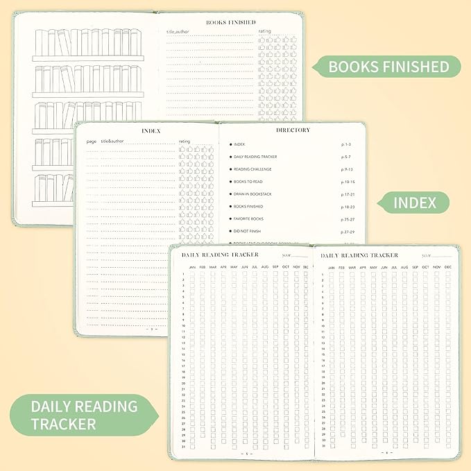 Reading Journal Book Lovers Gifts Hardcover Leather Readers Log Track Reading with 121 Book Reviews