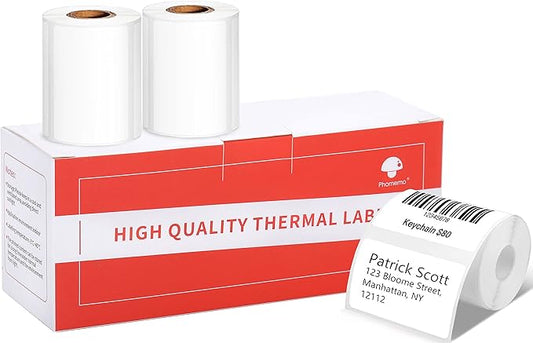 [3x230 pcs] Phomemo Original Labels for M110 M100 M220 M221 M120 M200, 1.97'' x 1.18''(50x30mm), 3 Rolls, 230 Labels/Roll, Square, White, All-Purpose Self-Adhesive Thermal, for Barcode, Name, Address