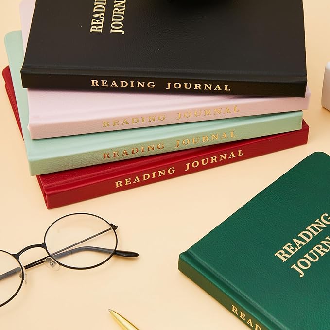 Reading Journal Book Lovers Gifts Book Journal Hardcover Leather For Readers Review and Track Your Reading (121 Book Reviews, Dark Red)