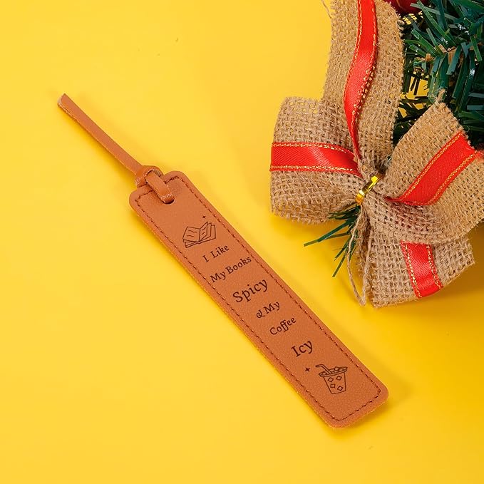 Leather Bookmarks for Book Lovers, Funny Reading Gifts for Women Men Friend Him Her Bookish, Spicy Leather Bookmark Present for Birthday Christmas Stocking Valentines Day Book Club Coworker
