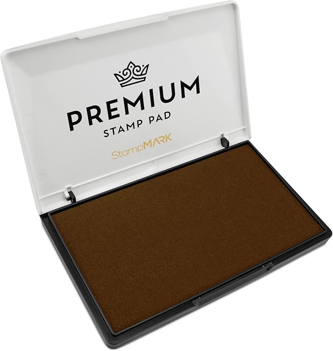 Premium Stamp Pad Large Size 3.5" x 6" - for Traditional Rubber Stamps - Felt Pad Brown Color