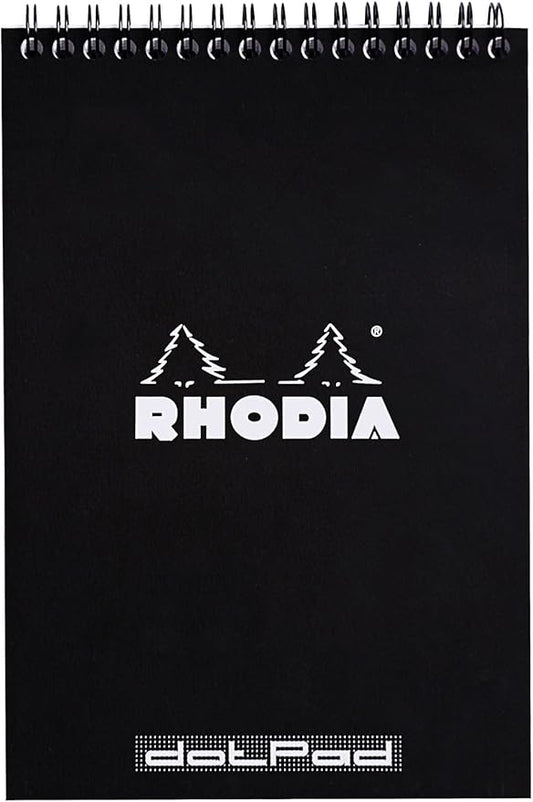 Rhodia Wirebound Notepad, A5, Dot - Black