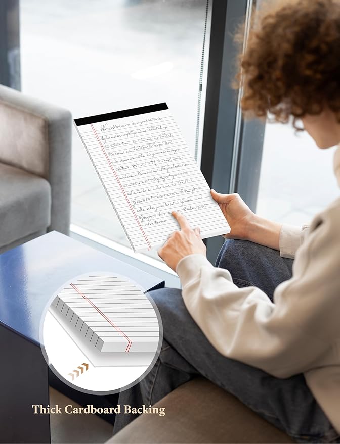 Legal Pads 8.5 x 14 White Wide Ruled, 2 Pack Legal Note Pads 8.5 x 14 Notepad, Lined Paper Pads 8.5 x 14, Lined Tablets Writing Pads, Lined Writing Note Pad, White 70 GSM Pads Of Paper, 30 Sheets/Pad