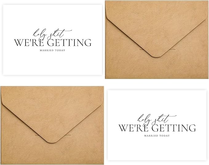 Set of 2 Funny Wedding Gift Cards, To My Groom Bride On Our Wedding Day Card, Wedding Day Vows Card for Wife Husband.（HOLY A）