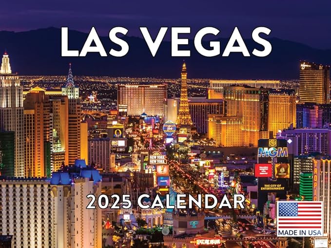 Las Vegas Calendar 2025 Monthly Wall Calender 12 Month | American Made In The USA