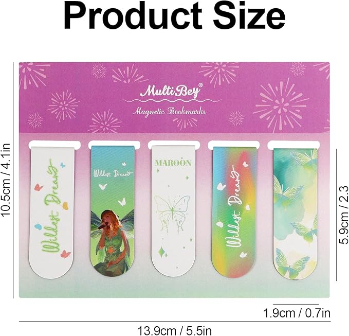 10Pcs Magnetic Bookmarks T-S Bookmarks Page Markers for Fans Readers, Women, Men, Book Lovers, Students Teachers, Funny Office Supplies Stationery Gifts Used in Office, School, Home (Green)