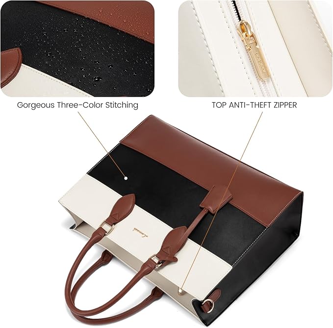 LOVEVOOK Laptop Tote Bag for Women, Work Totes Business Office Computer Briefcase with Clutch Purse