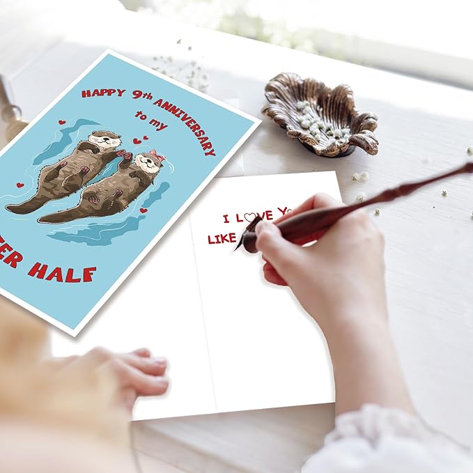 Funny 9th Anniversary Card for Husband Wife,Romantic 9 Year Anniversary Card,9th Wedding Gift for Dad Mom,Sweet 9th Gift Idea for Him Her