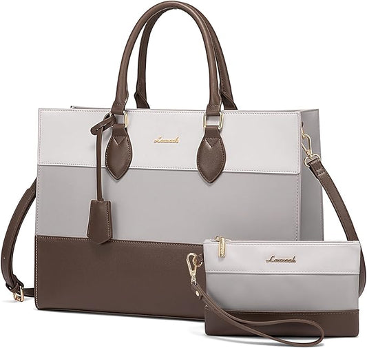 LOVEVOOK Laptop Tote Bag for Women, Work Totes Business Office Computer Briefcase with Clutch Purse