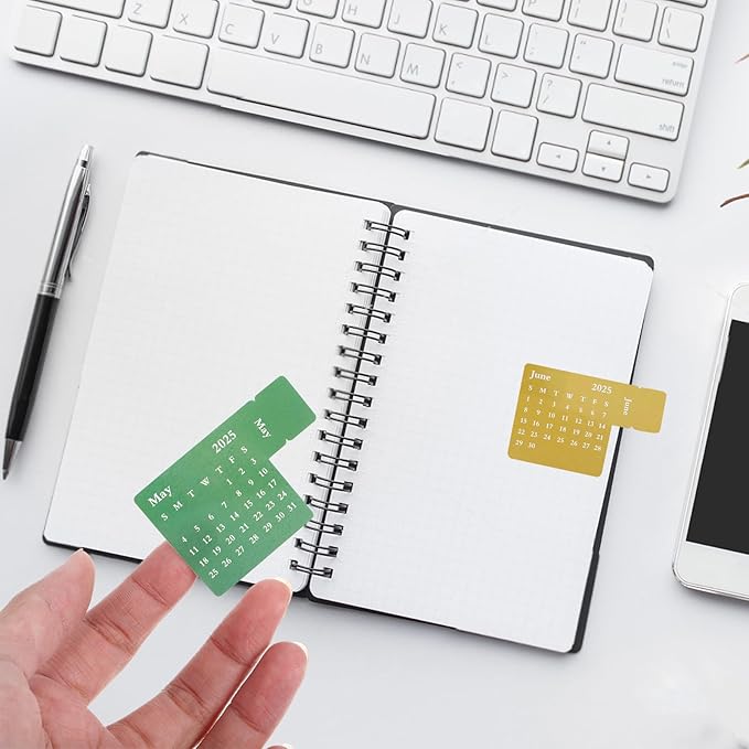 NUOBESTY 2025 Calendar Stickers Monthly Index Tabs Planner Adhesive Divider 1-12 Month Labels Page Marker Weekly Planner Stickers Adhesive Notepad Indexes Stickers for Planner Notebook