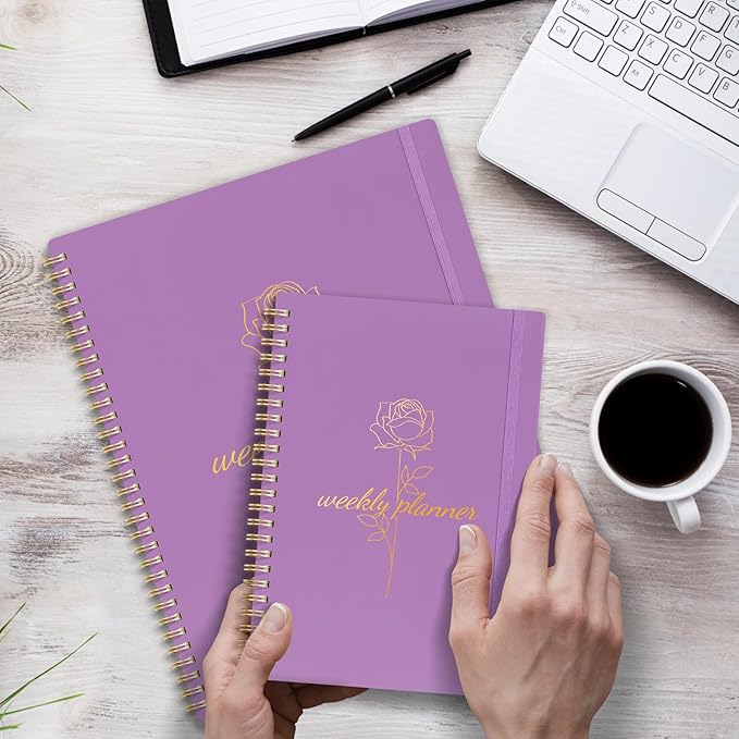 2025 Planner Weekly and Monthly, Calendar Planner with Monthly Tabs, 2025 Weekly Planner from Jan 2025 - Dec 2025, Weekly Monthly Planner with Spiral Binding- 8.5" x 11", Purple