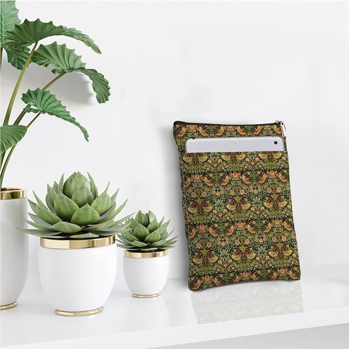 Vintage Flower Bird Book Sleeve Book Lovers Gifts Autumn Style Waterproof Book Cover Book Accessories Book Covers for Paperbacks Book Pouch Book Protector with Front Pocket for Women Girls Readers