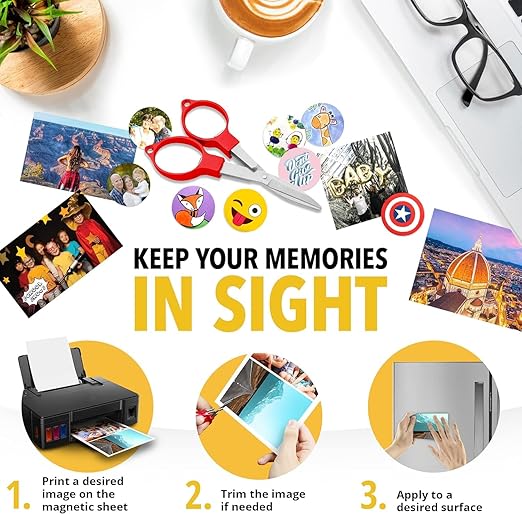 X-bet MAGNET Inkjet-Optimized Printable Magnetic Sheets - 8.5x11 Magnet Paper for DIY Stickers, Decorations, Labels - Easy to Print, Cut & Create Your Own Magnets (Glossy, 10pcs)