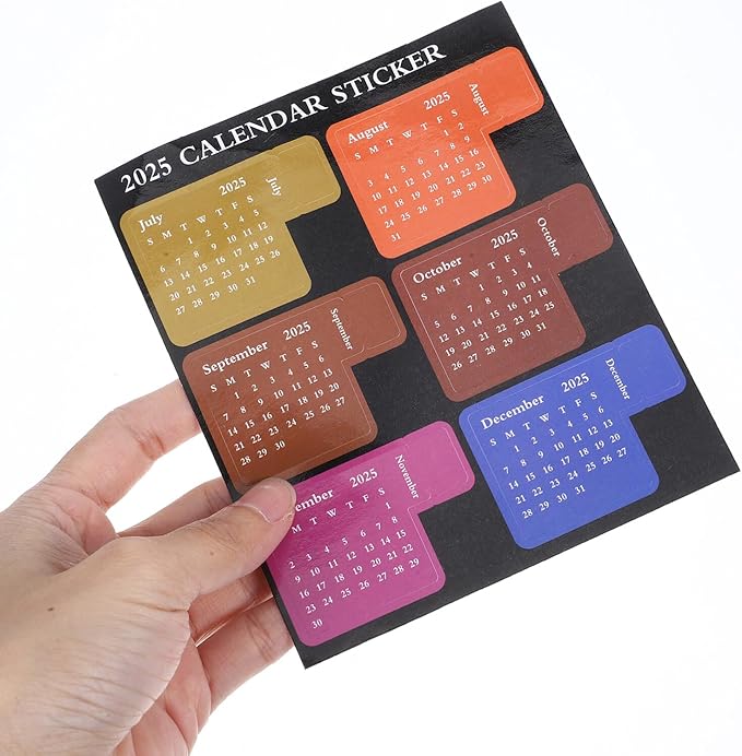 NUOBESTY 2025 Calendar Stickers Monthly Index Tabs Planner Adhesive Divider 1-12 Month Labels Page Marker Weekly Planner Stickers Adhesive Notepad Indexes Stickers for Planner Notebook