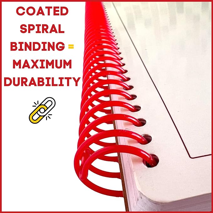 Notebook Planner, Appointment Book – Large 7" x 13.5" Undated 2024 Planner, Daily & Hourly Planner – Spiral Notebook Organizer for Scheduling Appointments (3 Columns)