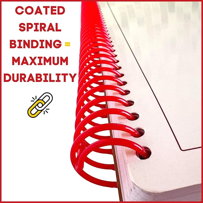 Notebook Planner, Appointment Book –5" x 13.5" Large Undated 2024 Planner, Daily & Hourly Planner – Spiral Notebook Organizer for Scheduling Appointments (2 Columns)