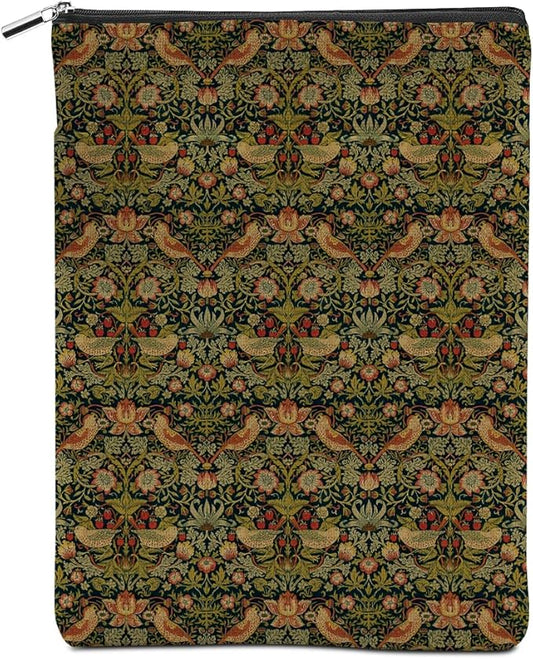 Vintage Flower Bird Book Sleeve Book Lovers Gifts Autumn Style Waterproof Book Cover Book Accessories Book Covers for Paperbacks Book Pouch Book Protector with Front Pocket for Women Girls Readers