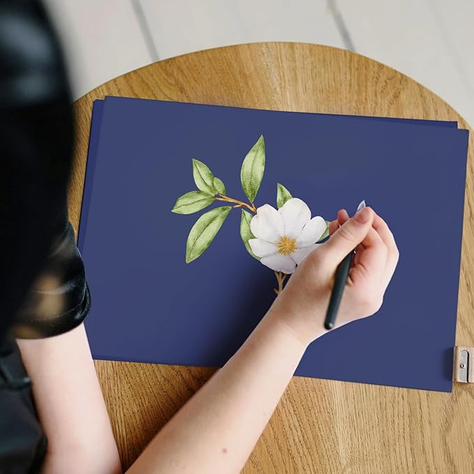 100 Sheets 65lb Blue Cardstock 8.5 x 11 Pastel Paper, Goefun Navy Blue Card Stock Printer Paper for Wedding Invitations, DIY Cards, Menus, Crafts