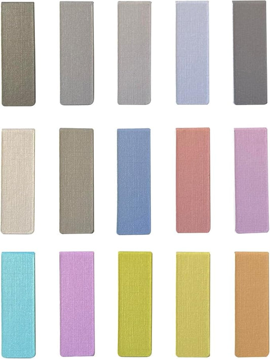 15 Pieces Bookmarks, Magnetic Bookmarks for Women, Men, Book Lovers Page Markers for Students Teachers Reading, Solid Color