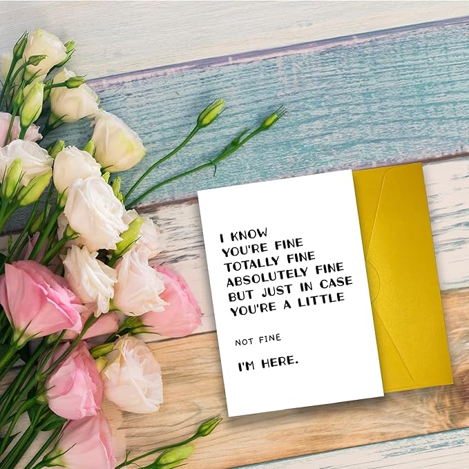 Funny Encouragement Cards for Women Men, Humor Thinking of You Gift For Boyfriend Girlfriend, Get Well Fell Better Support Sympathy Card Gift for Friend Him Her