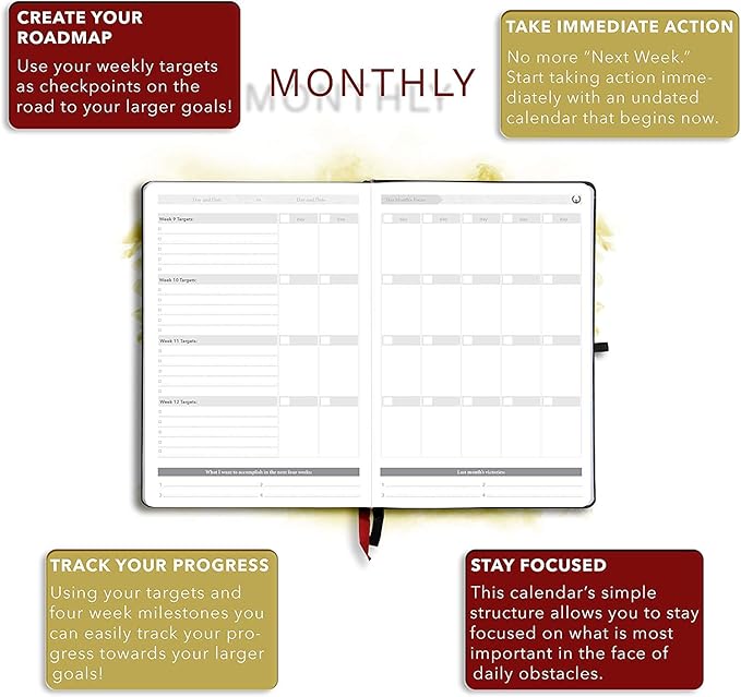 The Phoenix Planner - Best Daily Calendar and Agenda for Goal Setting, Boost Happiness and Productivity - Gratitude Journal, Habit Tracker, Quarterly Business Planner - 6 Months, Undated (Sapphire)