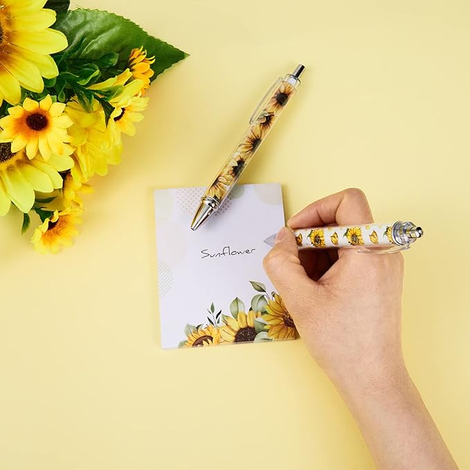 Sabary 9 Pads Sticky Notes 3.15 x 3.94 Inches Cute Self Sticky Note Pads Colored Adhesive Notepad for Memo Reminder Journal Studying Office Home Gift(Sunflower)