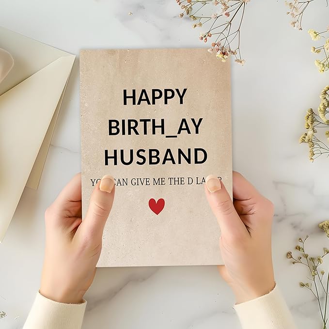 Funny Birthday Card Gift for Husband, Romantic Husband Birthday Card from Wife, Rude Birthday Husband, Unique Bday Card Decoration for Husband