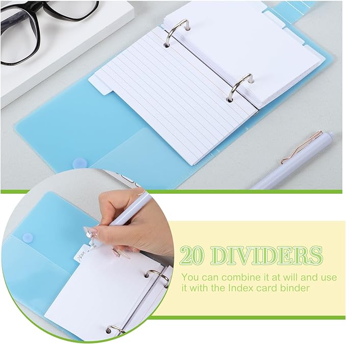 3 Pack Index Card Binder with Dividers, 60 Sheet Each, 3x5 Index Card Holder Index Card Organizer Binder Notebook for Classroom Office Home(20 Dividers Totals)