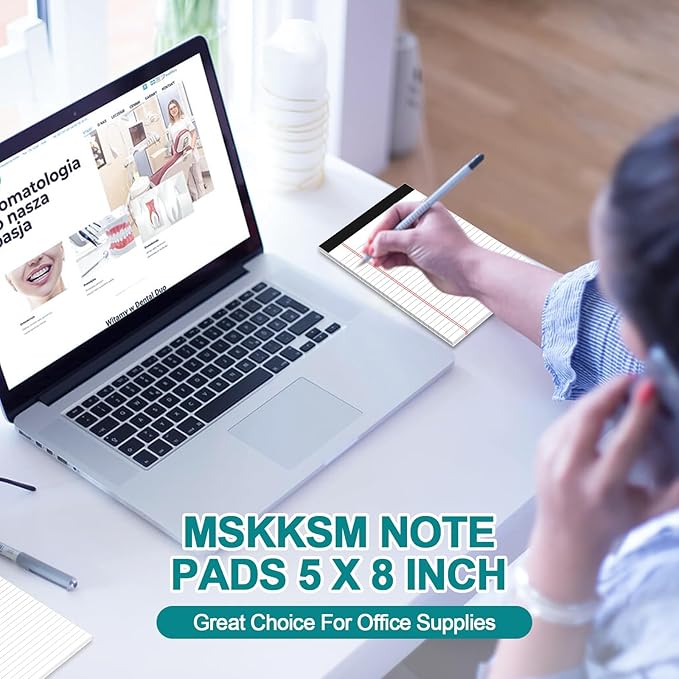 Small Legal Pads 5x8 White Note Pads 5x8 Writing Pads, College Ruled Legal Notepads 5x8, Lined Pads of Paper White Paper Pads 5x8 for School, Home, Office, Business- 12 Pads/Pack, 30 Sheets/Pad