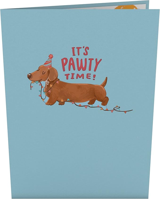 Lovepop Birthday Pop-Up Card for Her, Him, Men, Women - 3D Animal Greeting Cards - It's Pawty Time - 5" x 7" - Blank Notecard & Envelope Included