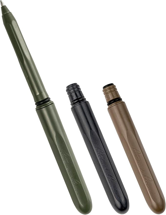 Rite in the Rain All-Weather EDC Pen, Flat Dark Earth, Black, OD Green Pokka 3-Pack, Black 0.8mm Ink, Fine Point (No. TAC92)