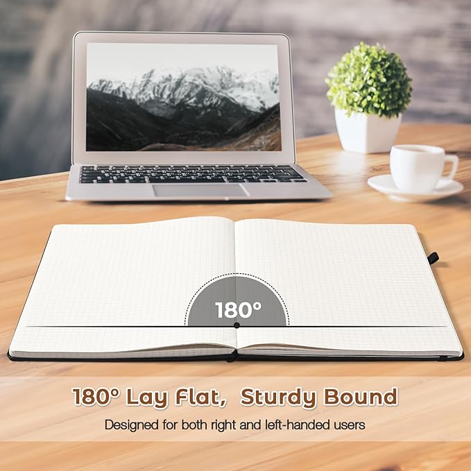 Blank Notebook, Hardcover Sketch Book, 8.5" x 11" Large Blank Journal, No Bleed Thick Paper Sketchbook for Drawing Art, Unlined Notebook Journal for Women Men, A4 Leather Sketchbook, Lay Flat, Brown