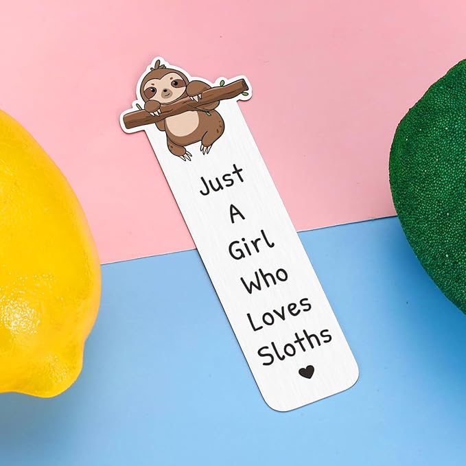 Sloth Gifts for Women, White Elephant Gifts, Book Marks for Reading Women, Santa Swap Gift Exchange, Book Lovers Gifts, Cute Bookmark for Teen Girls, Metal Bookmark Gifts for College Girls Sloth Stuff