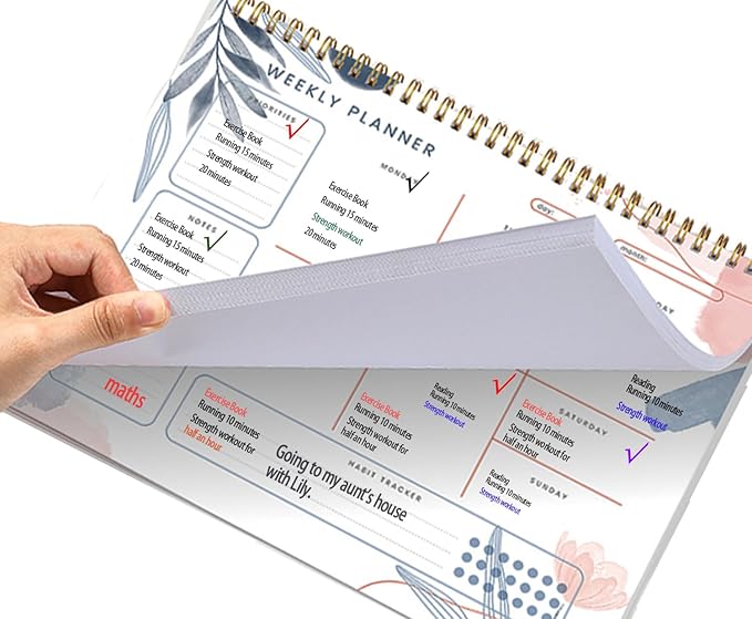 Weekly Planner Pad,Weekly To Do List Notepad with 52 Undated Sheets Weekly Planner Notepad (8.8"×11") Weekly Desk Planner for Women & Man,Work and Home