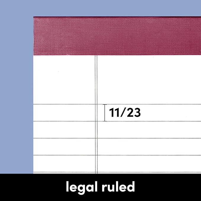 PAPERAGE Lined Legal Pads, (Jewel Tone), 6 Pack, 50 Sheets Each, Wide/Legal Ruled, Note Pads, Paper, 8.5 inches x 11 inches