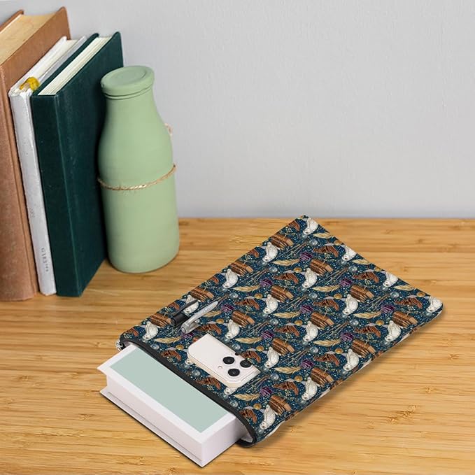 Magic Stuff Magic Owl Book Sleeve Book Cover Book Lovers Gifts Book Club Gifts Wizard Book Protector Book Gifts for Readers Women Magic Movie Fans Bibliophile Bookworm Niece Graduation Birthday Gifts